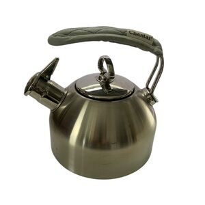 Chantal 2.5 Quart Two Tone Hohner Harmonica Whistle Stainless Steel Tea Kettle